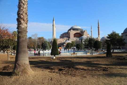 Park near Hagia Sophia moque, Istanbul, Turkey