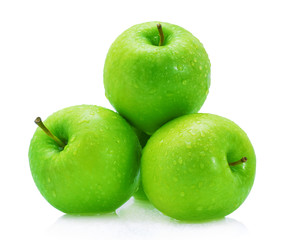 Green apples Isolated on a white background