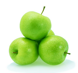 Green apples Isolated on a white background