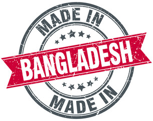 made in Bangladesh red round vintage stamp