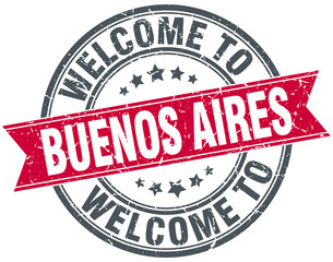 welcome to Buenos Aires red round vintage stamp