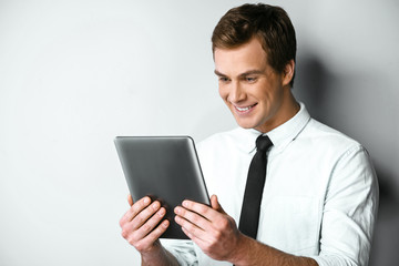 Nice concept for young handsome businessman