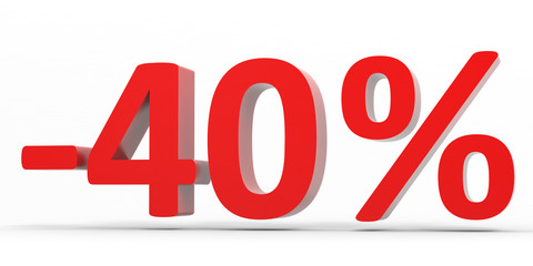 Discount 40 percent off sale.