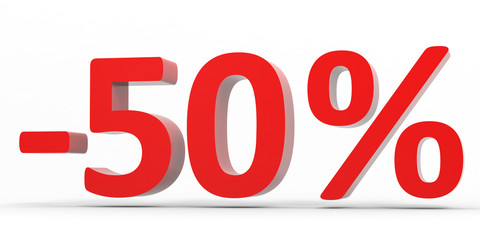 Discount 50 percent off sale.