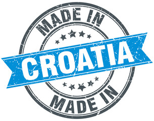 made in Croatia blue round vintage stamp