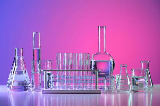 Laboratory Glassware on Table