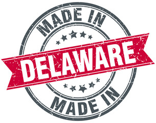 made in Delaware red round vintage stamp