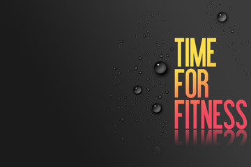 Yellow Red Text on Black Background - Template for Fitness Centre Website or Advertising with Copy Space