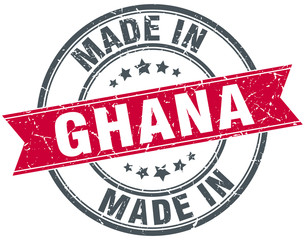 made in Ghana red round vintage stamp