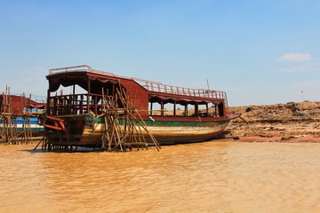  The floating village at Tonle Sap lake. siemreap Cambodia