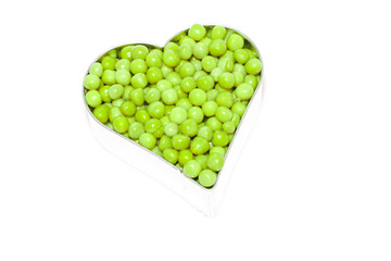 a heart made of peas