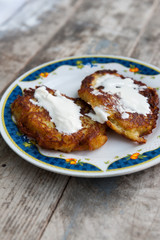 Fresh homemade potato pancakes