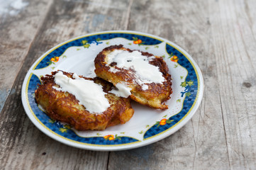 Fresh homemade potato pancakes