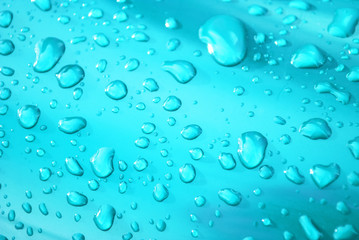 Wassertropfen, Hintergrund blau, türkis, Textur  - 102531444