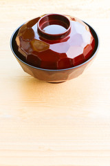 blank bowl on wooden background