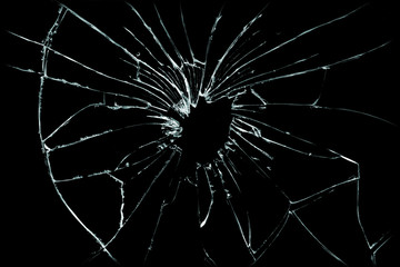 Broken glass texture. Isolated realistic cracked glass effect, concept element. - obrazy, fototapety, plakaty