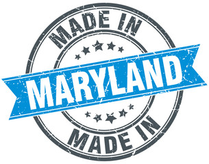 made in Maryland blue round vintage stamp