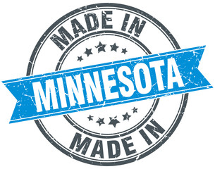 made in Minnesota blue round vintage stamp