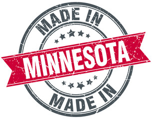 made in Minnesota red round vintage stamp