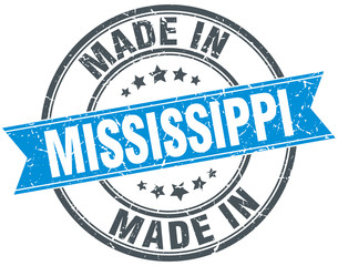 made in Mississippi blue round vintage stamp