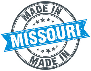 made in Missouri blue round vintage stamp