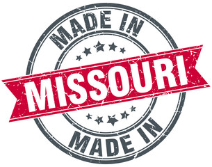 made in Missouri red round vintage stamp