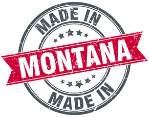 made in Montana red round vintage stamp