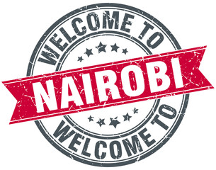 welcome to Nairobi red round vintage stamp