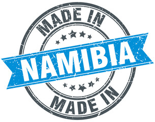 made in Namibia blue round vintage stamp