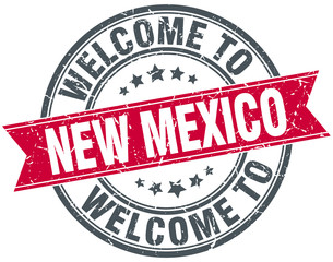 welcome to New Mexico red round vintage stamp