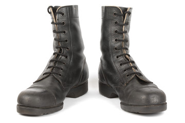 Israeli army boots, isolated