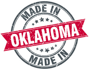 made in Oklahoma red round vintage stamp