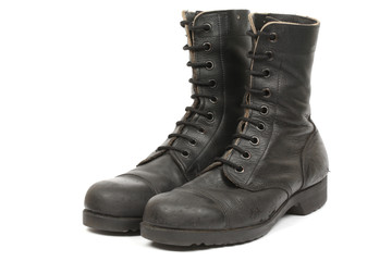 Israeli army boots, isolated