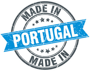 made in Portugal blue round vintage stamp