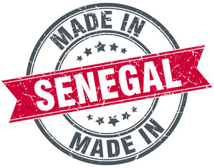 made in Senegal red round vintage stamp