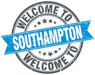 welcome to Southampton blue round vintage stamp