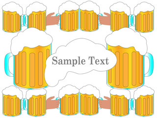 Beer cheers background for congratulation