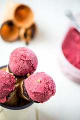 Obraz na płótnie Canvas Homemade Fresh Healthy Ice Cream from Berries