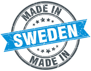 Fototapeta premium made in Sweden blue round vintage stamp
