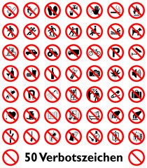 50 Verbotszeichen - 2D Set 