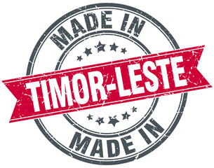 made in Timor-Leste red round vintage stamp