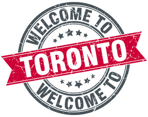 welcome to Toronto red round vintage stamp