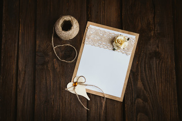 Cardboard card with flower