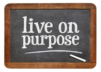 Obraz premium Live on purpose blackboard sign