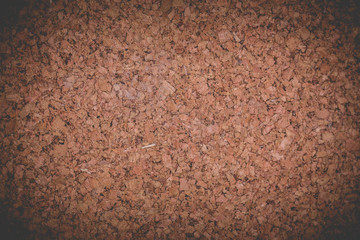 Brown vintage cork board texture background. Empty bulletin Board.