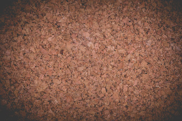 Brown vintage cork board texture background. Empty bulletin Board.