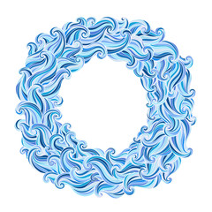 Abstract hand-drawn round pattern, waves background