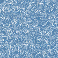 Abstract hand-drawn pattern, waves background.