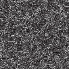 Hand drawn seamless wave background.