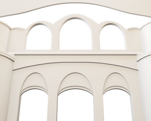 Arch close up on white background. 3d illustration